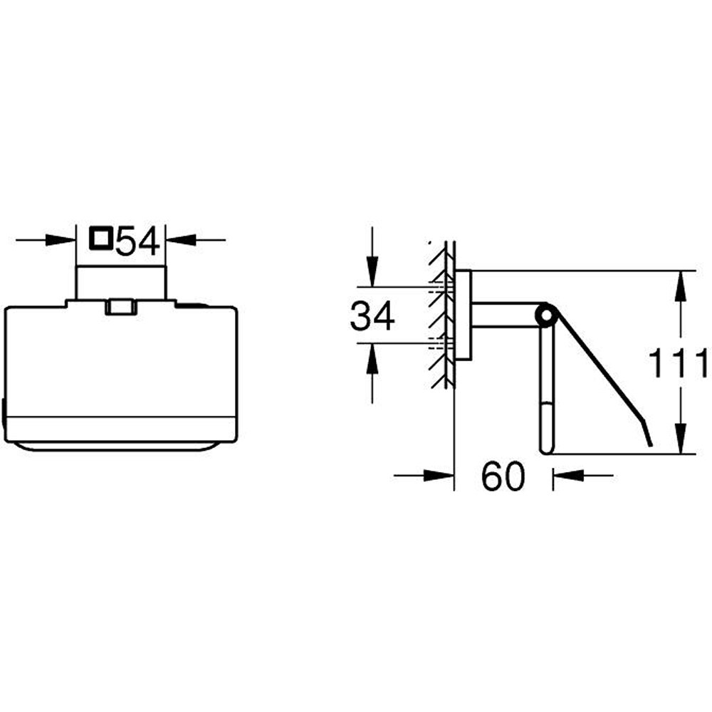 Suport hartie igienica GROHE Start Cube 411022430, negru