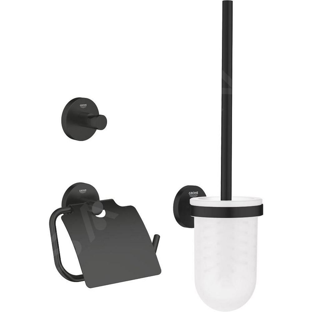 Set accesorii baie 3in1 GROHE Start 412042430, 3 accesorii, negru