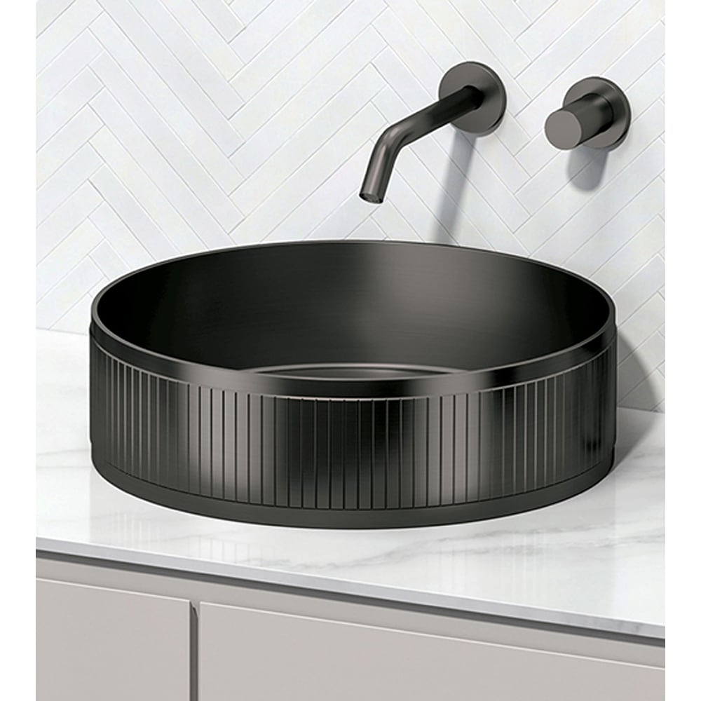 Lavoar pe blat SANDONNA HD400, inox, 40 cm, negru