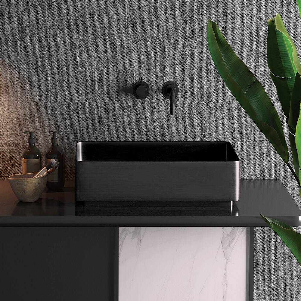 Lavoar pe blat SANDONNA HD4040, inox, 44 x 44 cm, negru