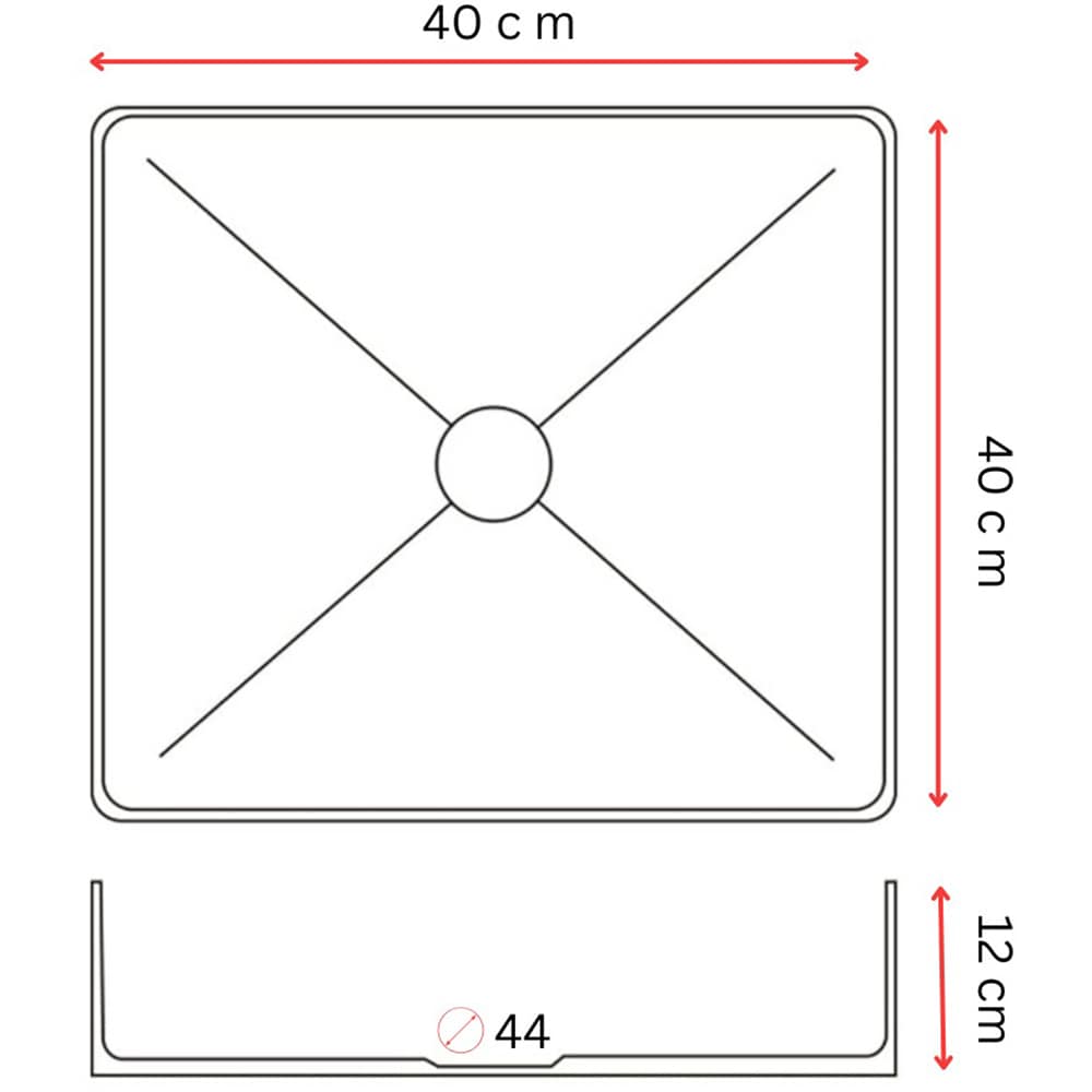Lavoar pe blat SANDONNA HD4040, inox, 44 x 44 cm, auriu