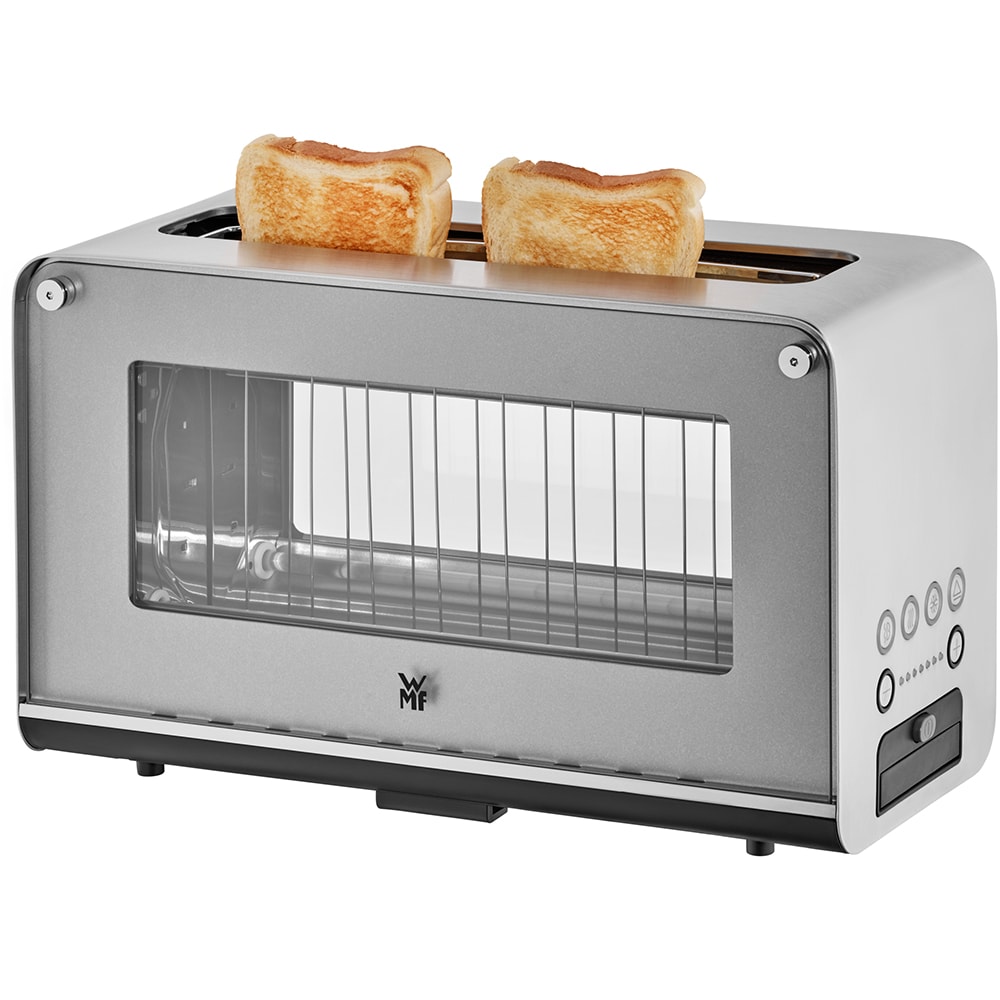 Prajitor de paine WMF Lono Glass 414140011, 2 felii, 1300W, gri-argintiu
