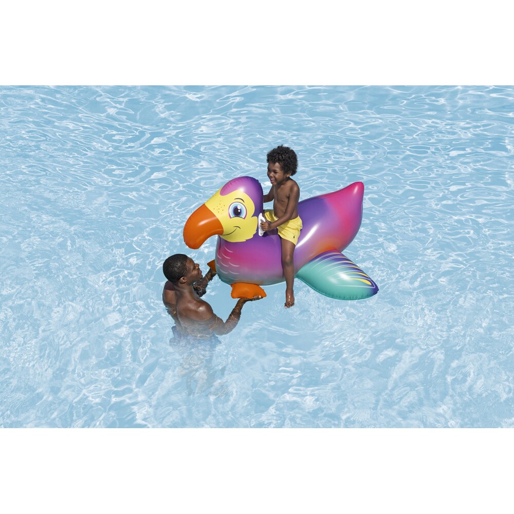 Saltea gonflabila BESTWAY, 3 ani+, 127 x 112 x 89 cm, capacitate maxima 45 kg, forma papagal