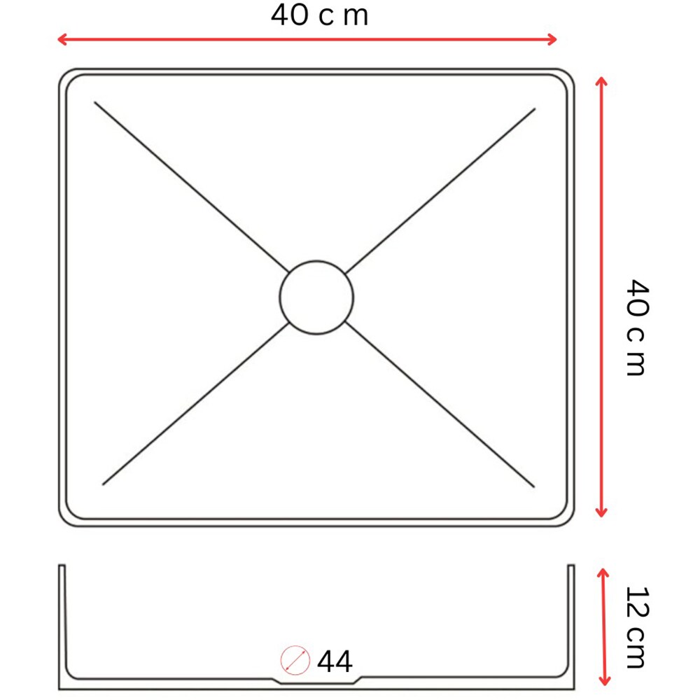 Pachet lavoar pe blat SANDONNA HD4040, inox, 44 x 44 cm + baterie Dorota, auriu-negru