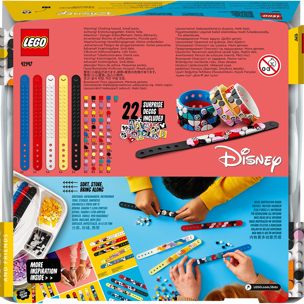 LEGO DOTS: Disney - Mega pachet de bratari Mickey si prietenii 41947, 6 ani+, 349 piese