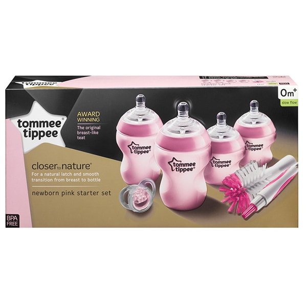 Set de biberoane colorate nou - nascut TOMMEE TIPPEE, Fete, 0 luni + 