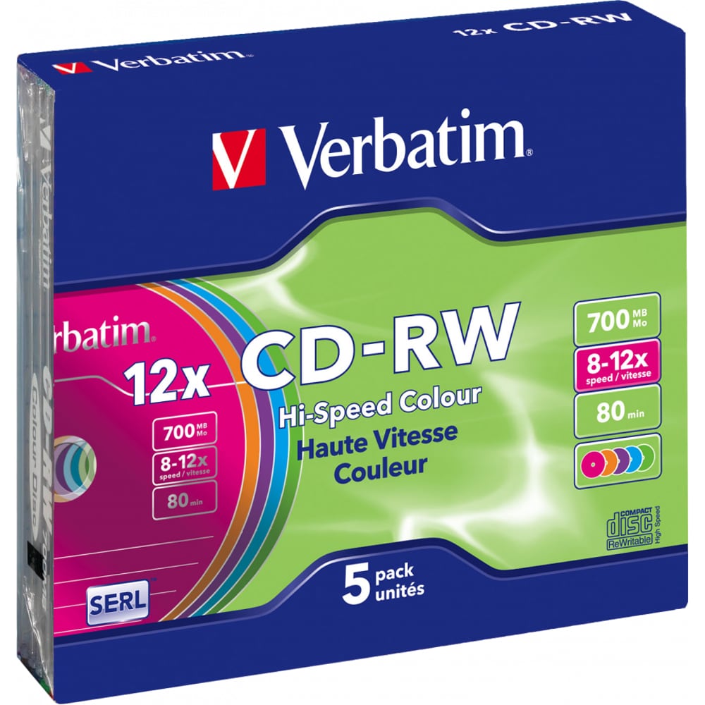 CD-RW VERBATIM 43167, 12x, 700MB, 5buc