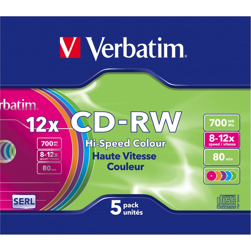 CD-RW VERBATIM 43167, 12x, 700MB, 5buc
