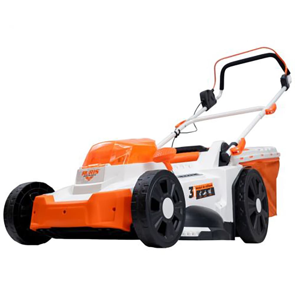 Masina de tuns iarba pe acumulator RURIS RXI4344E, Electrica, latime taiere 43 cm, cos 50L, fara acumulator, portocaliu