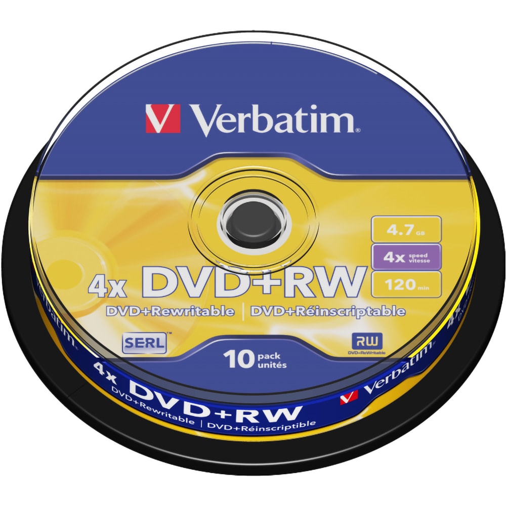 DVD+RW VERBATIM 43488, 4x, 4.7GB, 10buc