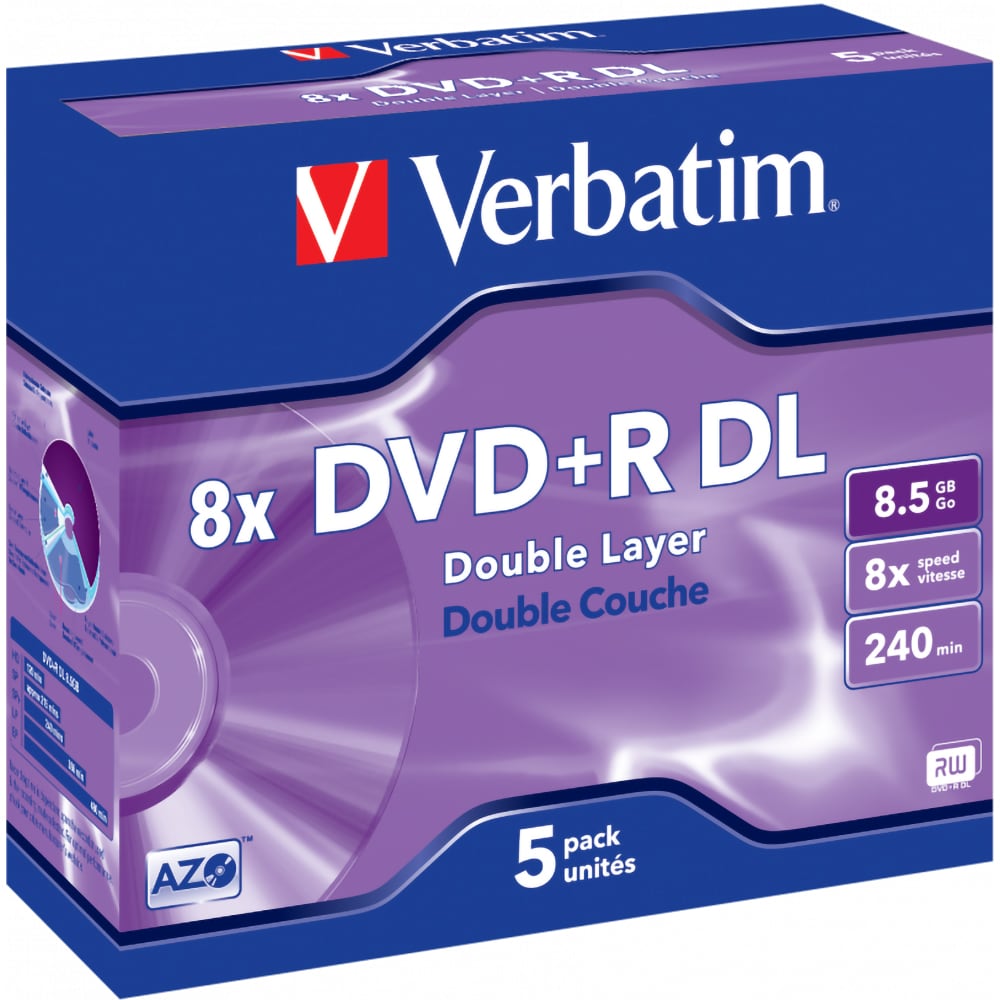 DVD+R DL VERBATIM 43541, 8x, 8.5GB, 5buc