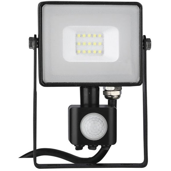 Proiector LED V-TAC 437, 10W, 800 lumeni, IP65, lumina naturala, negru