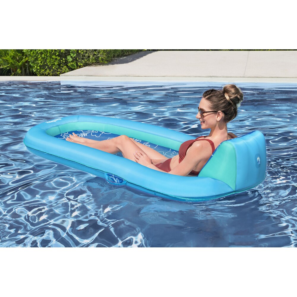 Saltea gonflabila BESTWAY, 188 x 98 x 38 cm, capacitate maxima 140 kg, cu perna si suport pahar, albastru
