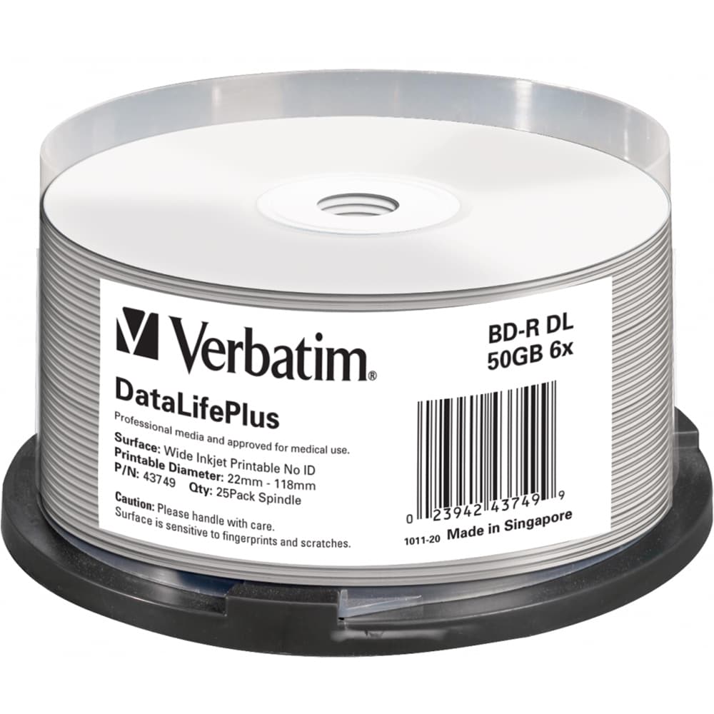 BD-R DL VERBATIM 43749, 6x, 50GB, 25buc