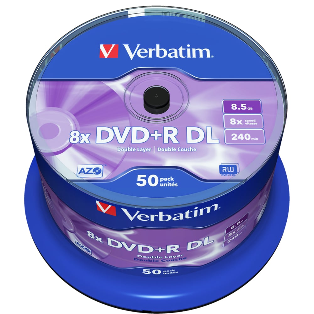 DVD+R DL VERBATIM 43758, 8x, 8.5GB, 50buc