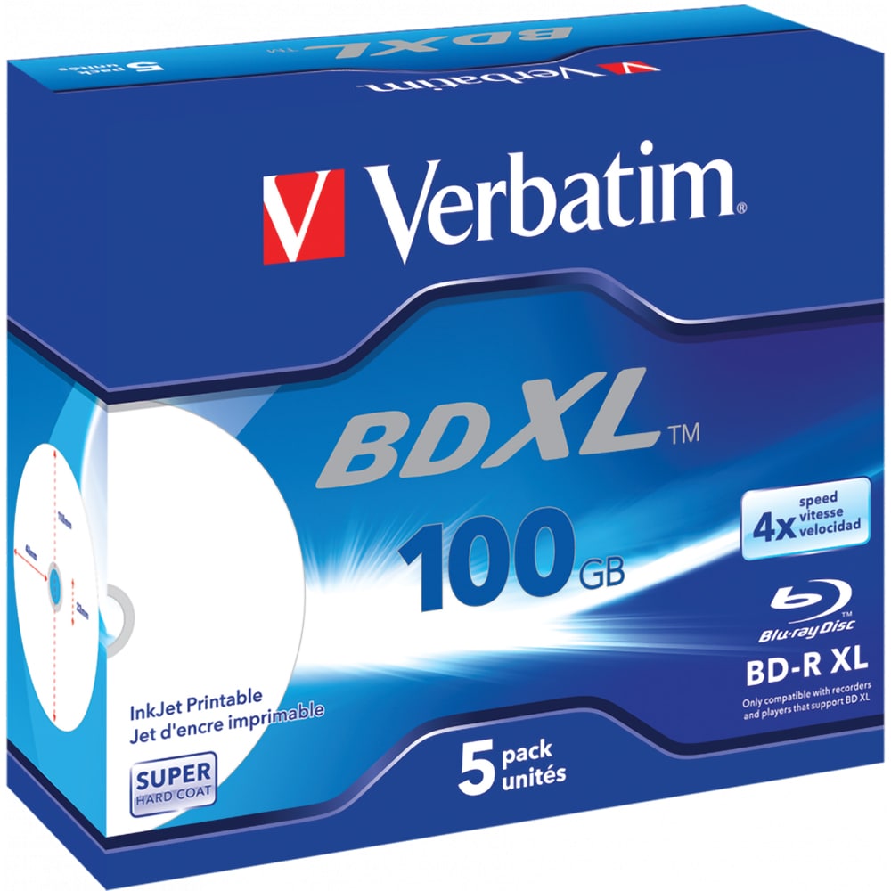 BD-R XL VERBATIM 43789, 4x, 100GB, 5buc