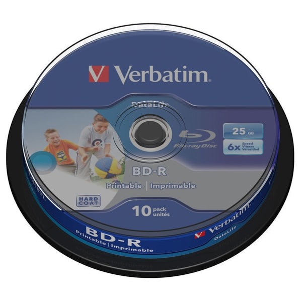 VERBATIM 43804 BD-R SL 25GB 6X INK 10PK SP