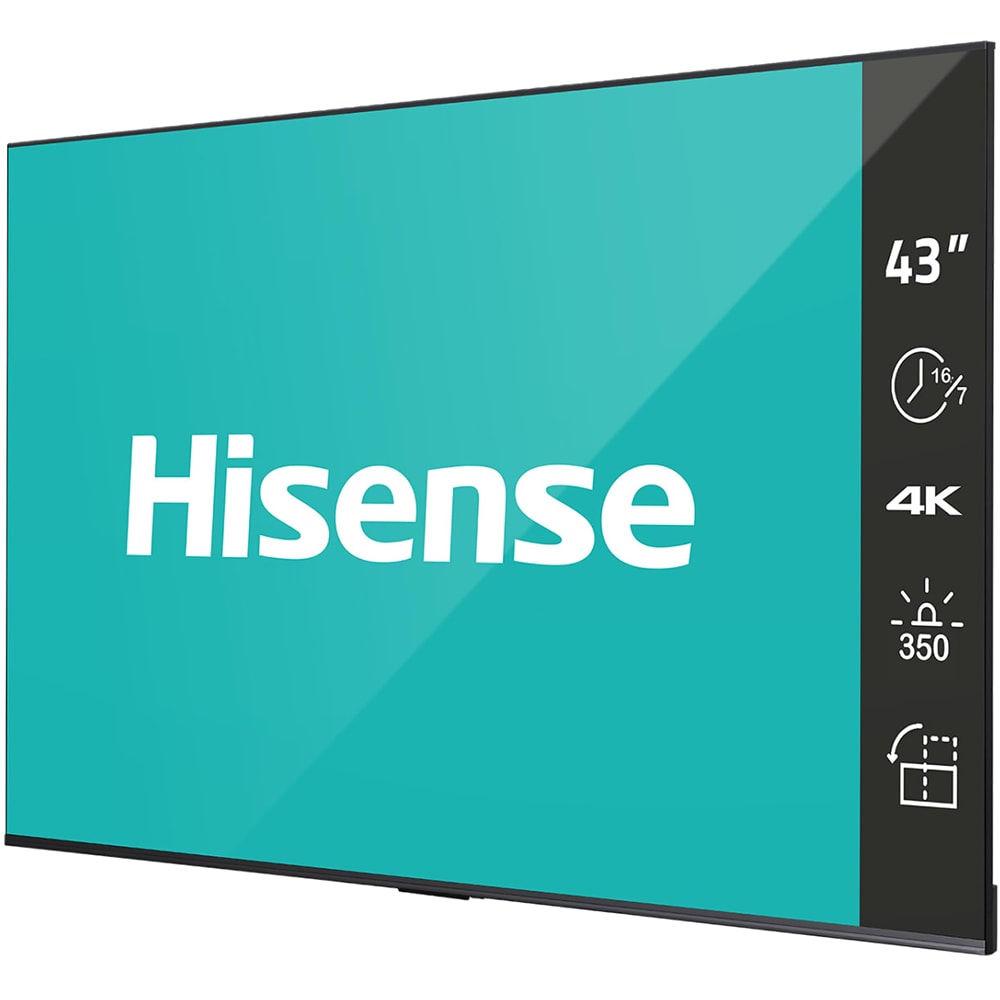 Display profesional HISENSE 43DP30FE, 43", 4K UHD, 60Hz, Wi-Fi, negru