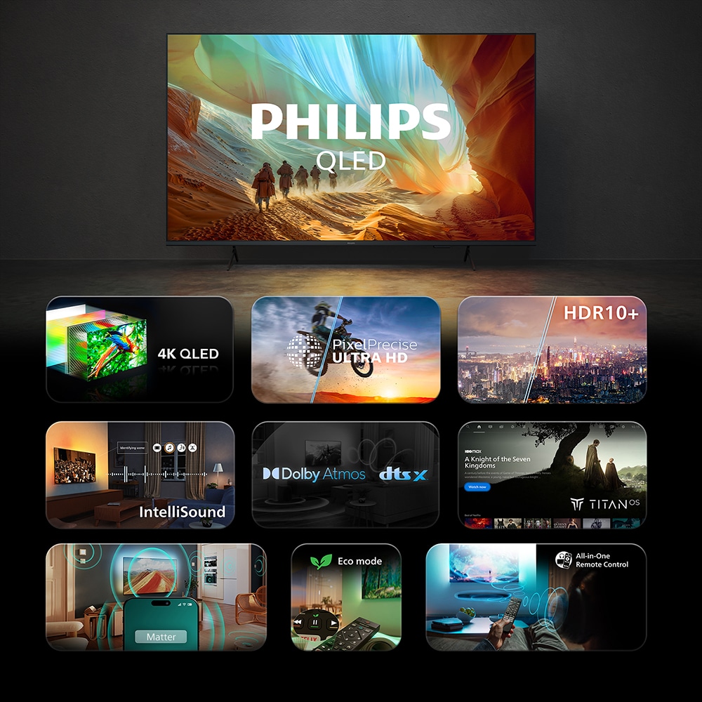 Televizor QLED Smart PHILIPS 43PQS7801, Ultra HD 4K, HDR10+ 108cm
