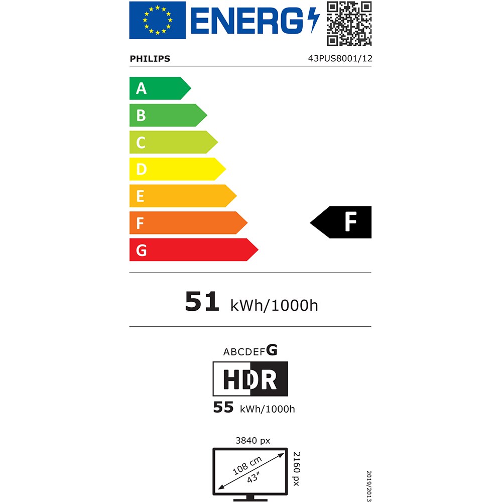 Televizor LED Smart PHILIPS 43PUS8001, Ultra HD 4K, HDR10+ 108cm
