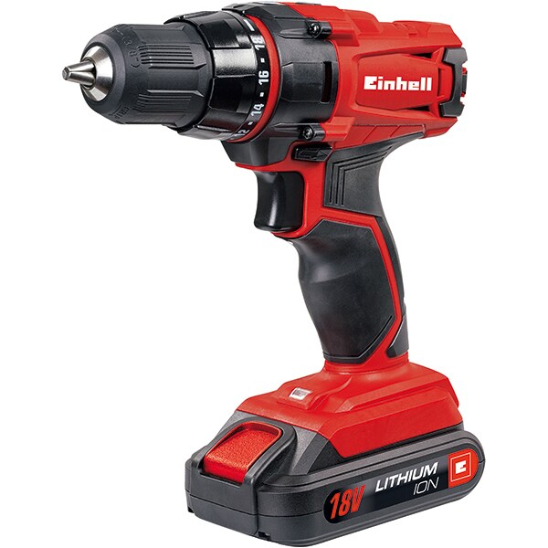 Masina de gaurit si insurubat (bormasina) EINHELL TC-CD 18-2 Li, 18V, 2x1.3Ah, 1250RPM, 18 trepte de torsiune, mandrina rapida 10mm, cutie plastic