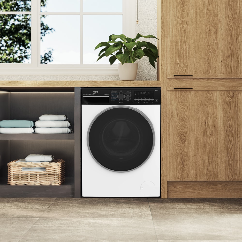 Masina de spalat rufe frontala cu uscator BEKO B7DFT6105447WBPB ES, SteamCure, 10.5/7 kg, 1400rpm, Clasa A/D, Wi-Fi, alb