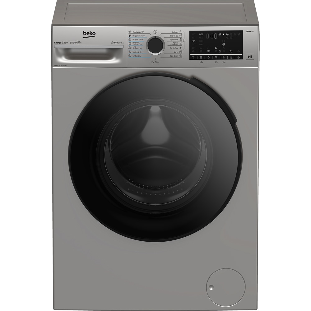 Masina de spalat rufe frontala cu uscator BEKO BM5DFT49442GB, SteamCure, 9/6 kg, 1400rpm, Clasa A/D, gri