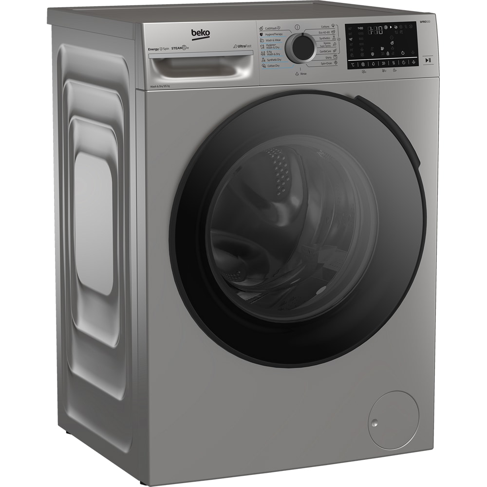 Masina de spalat rufe frontala cu uscator BEKO BM5DFT49442GB, SteamCure, 9/6 kg, 1400rpm, Clasa A/D, gri