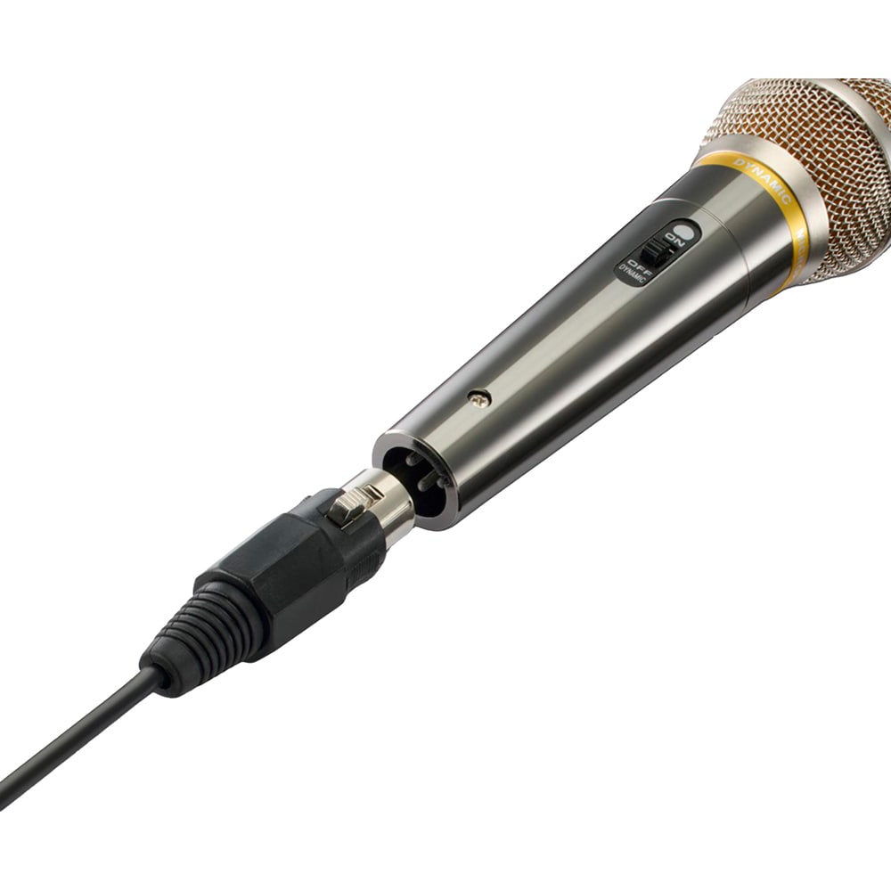 Microfon dinamic HAMA 46006, Jack 6.3 mm, Slot XLR, argintiu