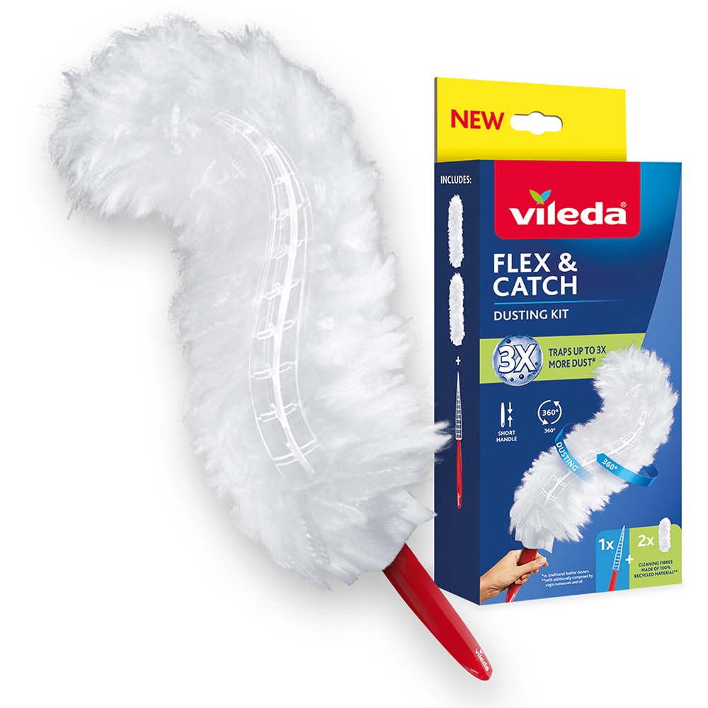 Pamatuf pentru praf VILEDA Flex & Catch, maner scurt + 2 rezerve