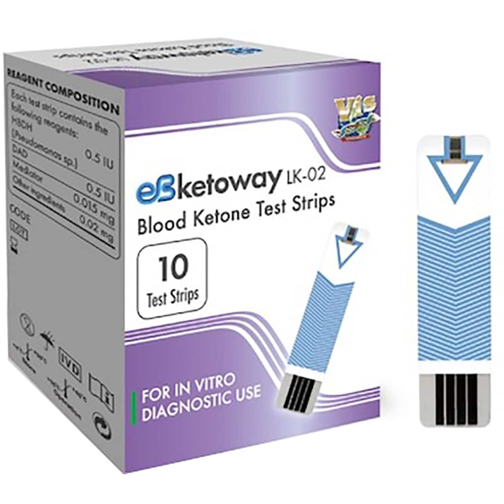 Set teste cetonemie CARESENS EB-KETOWAY, albastru, 10 buc