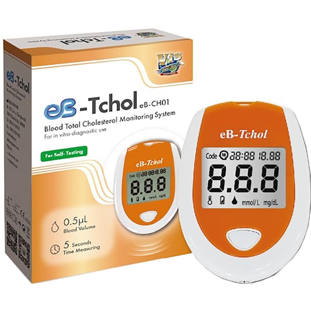 Analizator colesterol CARESENS EB-TCHOL, 10 ace, 180 memorii, portocaliu