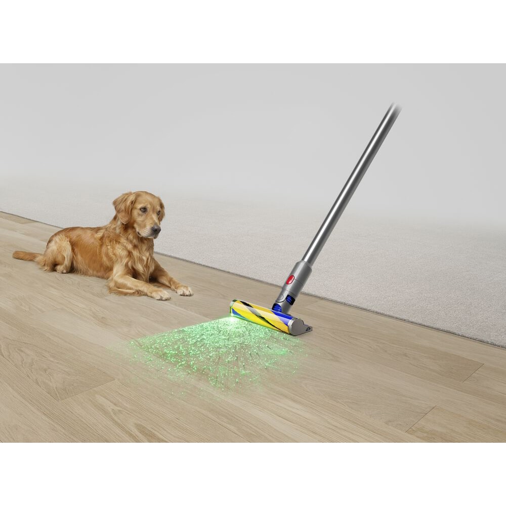 Aspirator vertical DYSON V15 Detect Fluffy, 0.76l, 25.2V, autonomie max 60 min, Motor Hyperdymium, galben-argintiu