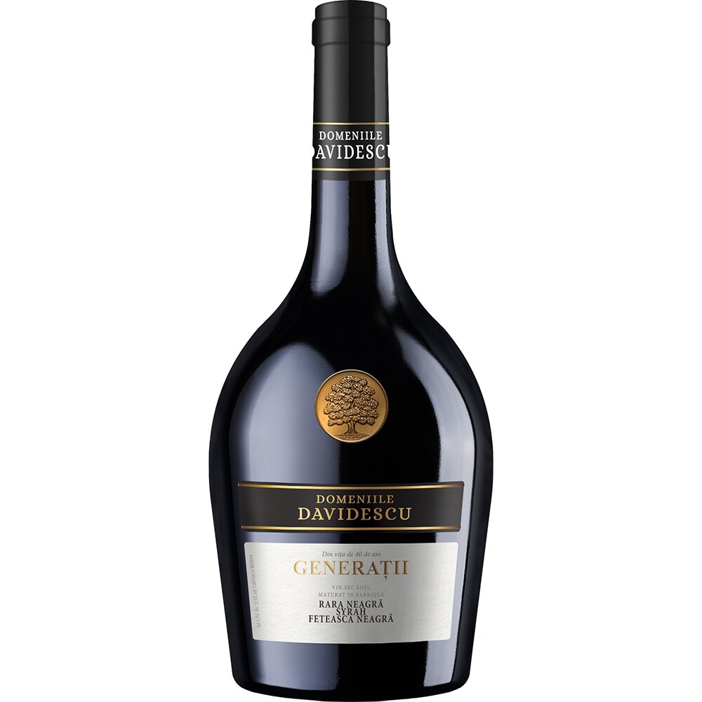 Vin rosu sec Domeniile Davidescu Generatii Rara Neagra, Syrah, Feteasca Neagra, 0.75L
