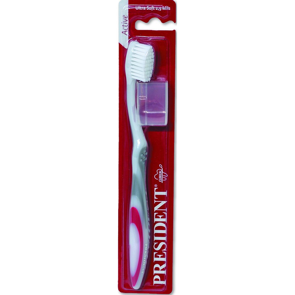Periuta de dinti PRESIDENT Active Soft, rosu
