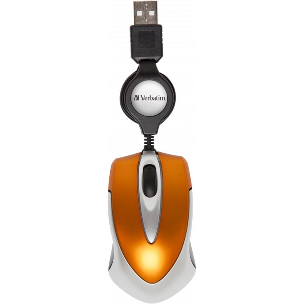 Mouse cu fir VERBATIM 49023 Go Mini, 1000 dpi, portocaliu