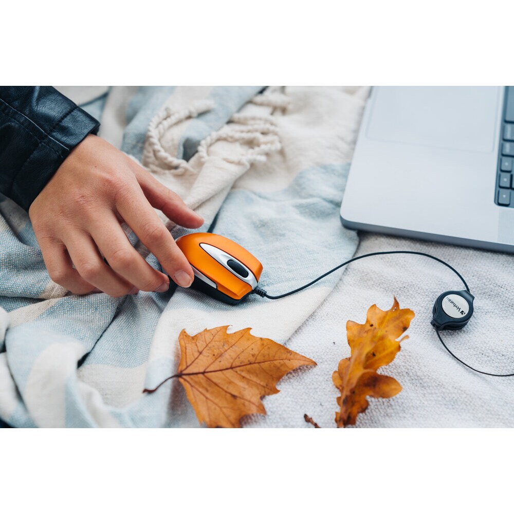 Mouse cu fir VERBATIM 49023 Go Mini, 1000 dpi, portocaliu