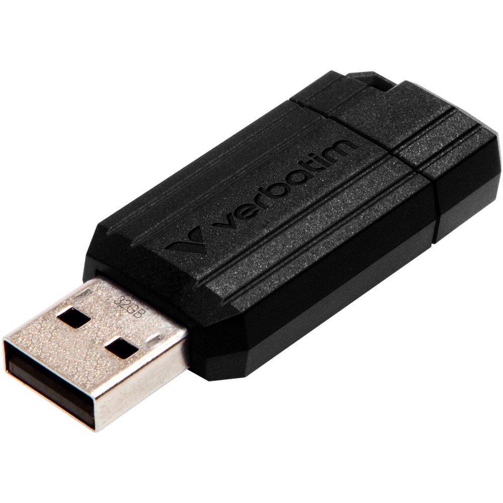 Memorie USB VERBATIM PinStripe, 32GB, USB 2.0, negru