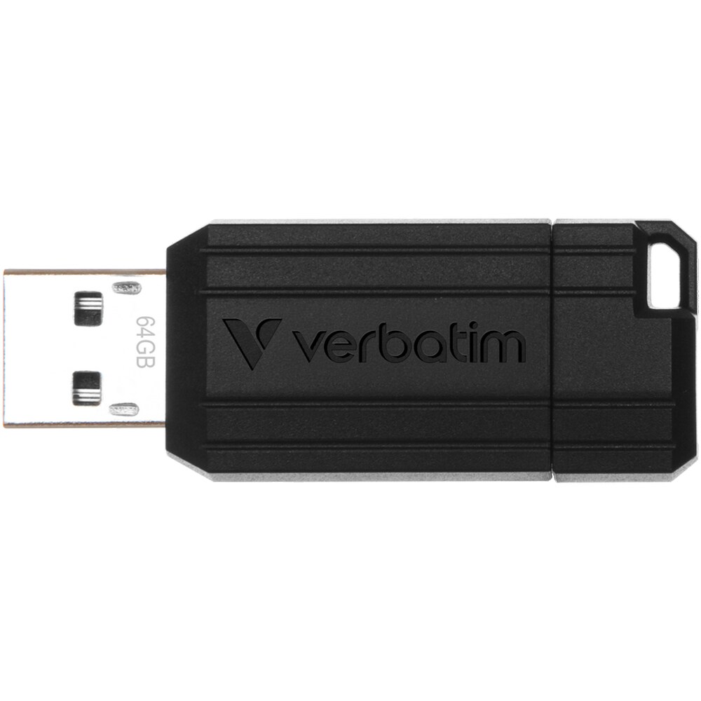 Memorie USB VERBATIM PinStripe, 64GB, USB 2.0, negru
