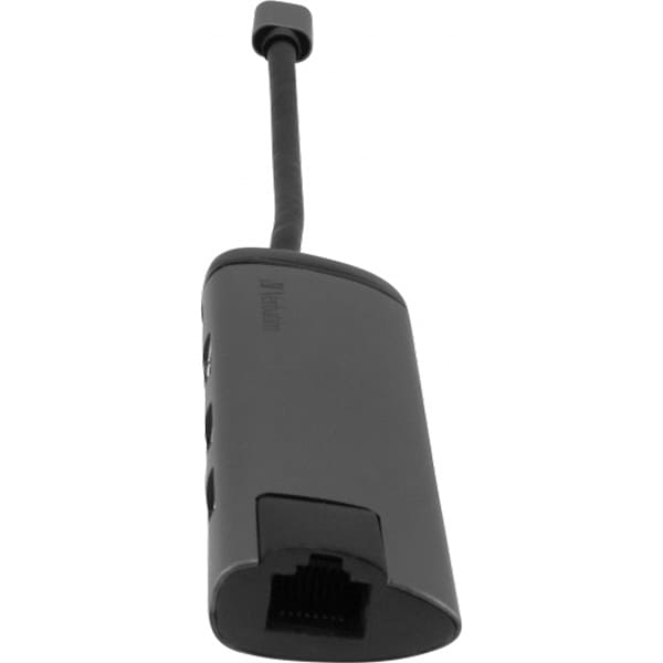 Hub USB Type-C VERBATIM 49141, USB 3.0, HDMI, Ethernet, gri-negru