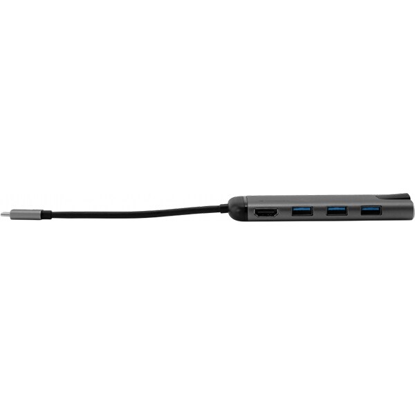 Hub USB Type-C VERBATIM 49142, USB 3.0, HDMI, Ethernet, SD/microSD, gri-negru