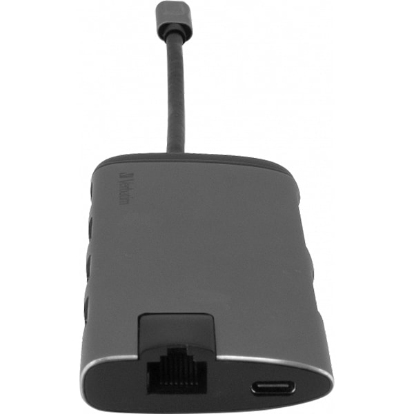 Hub USB Type-C VERBATIM 49142, USB 3.0, HDMI, Ethernet, SD/microSD, gri-negru