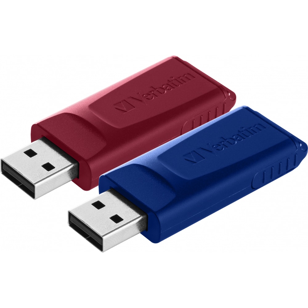 Memorie USB VERBATIM Slider Multipack, 2 x 32GB, USB 2.0, rosu-albastru