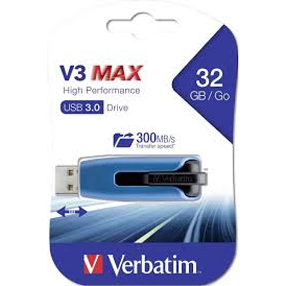 Memorie USB VERBATIM V3 MAX, 32GB, USB 3.2, albastru