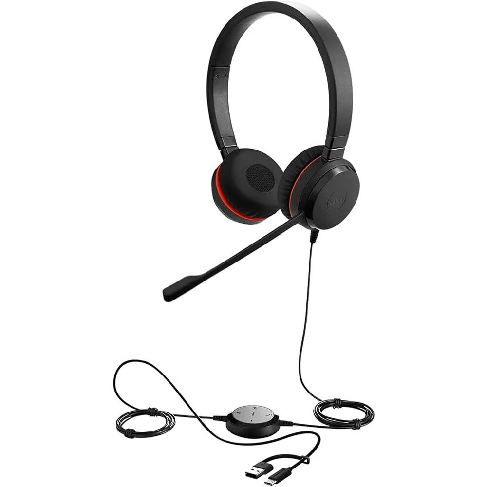 Casti teleconferinta JABRA Evolve 20 SE MS, Stereo, Noise Cancelling, USB-A, USB-C, negru