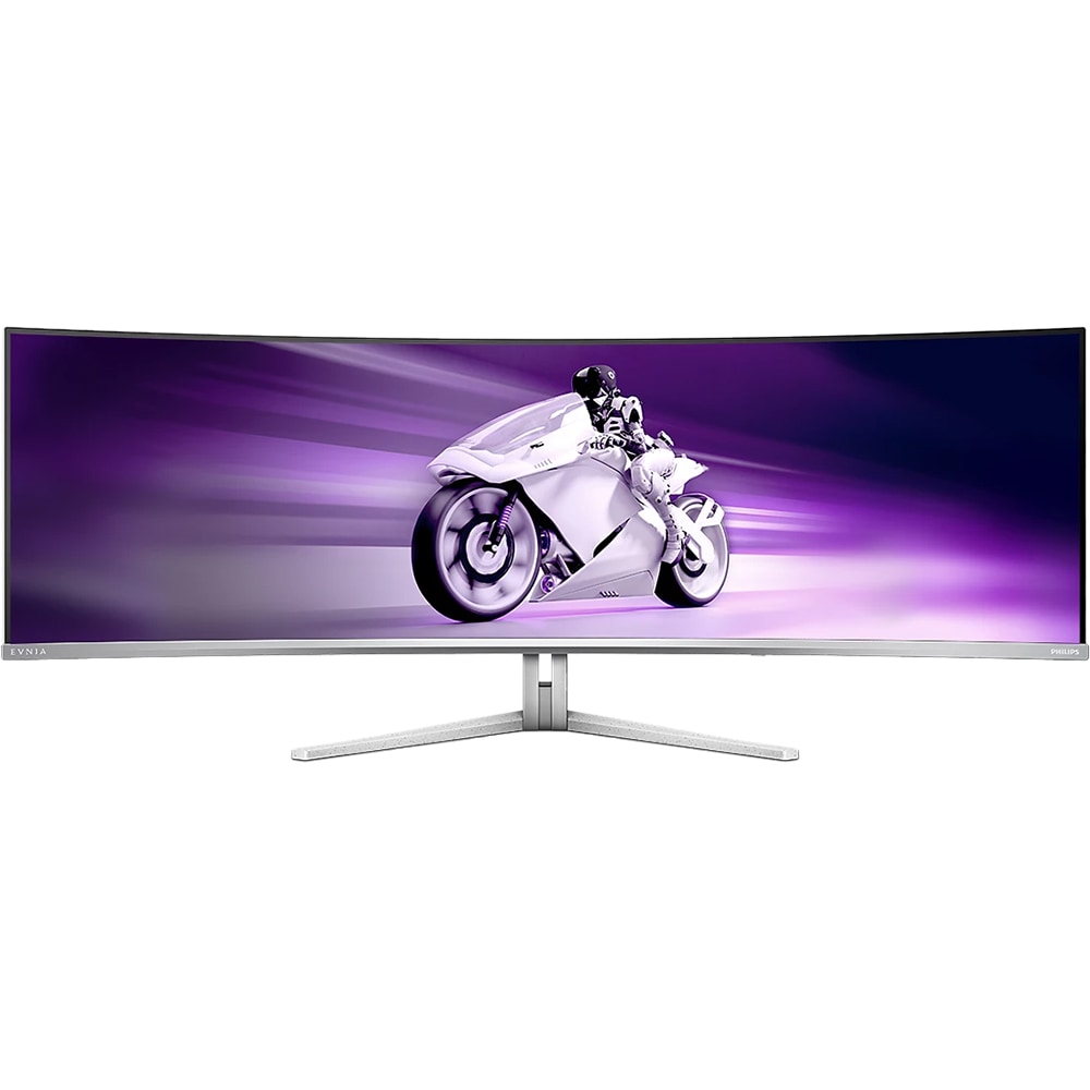 Monitor Gaming curbat QD OLED PHILIPS Evnia 49M2C8900/00, 48.9", DQHD, 240Hz, AMD FreeSync Premium Pro, HDR400, Boxe, alb