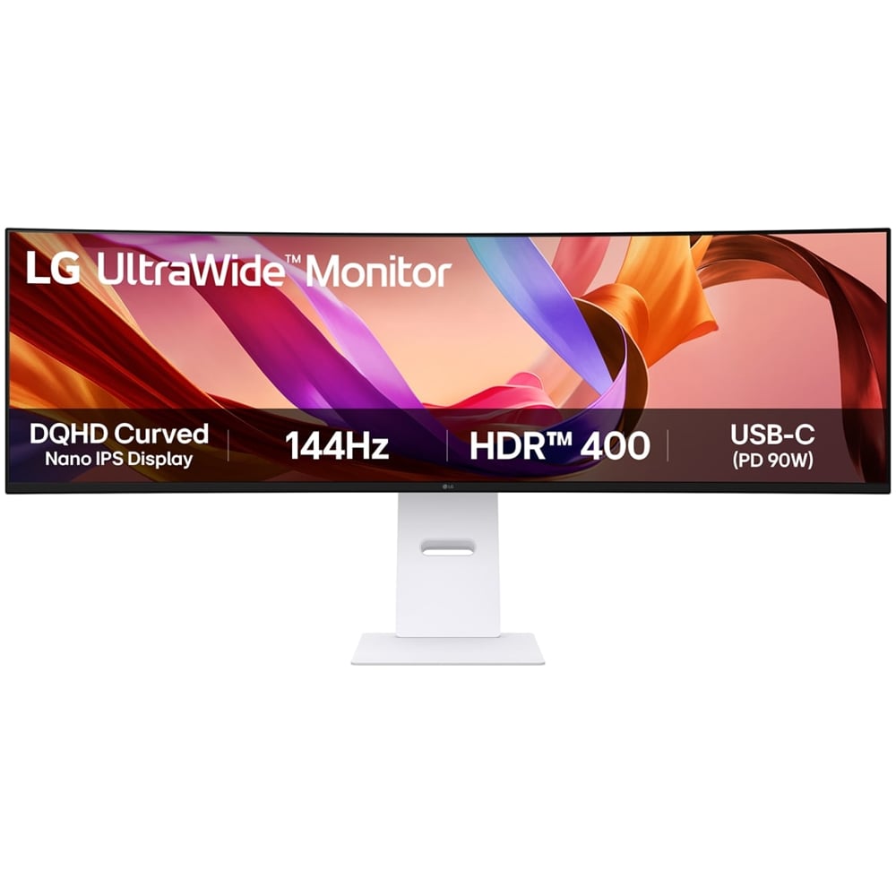 Monitor gaming curbat Nano IPS LG 49U950A-W, 44.5", DQHD, 144 Hz, FreeSync Premium, HDR10, boxe, alb