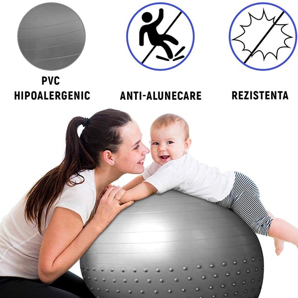 Minge gimnastica PROGRESSIVE GYM-BALL-65, 65 cm, verde