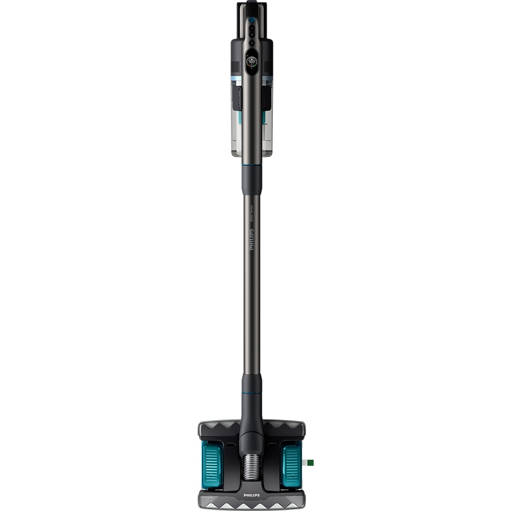 Aspirator vertical PHILIPS Aqua Plus S8000 XC8057/01, 0.6l, 25.2 V, autonomie max 80 min, PowerCyclone 12, negru-albastru