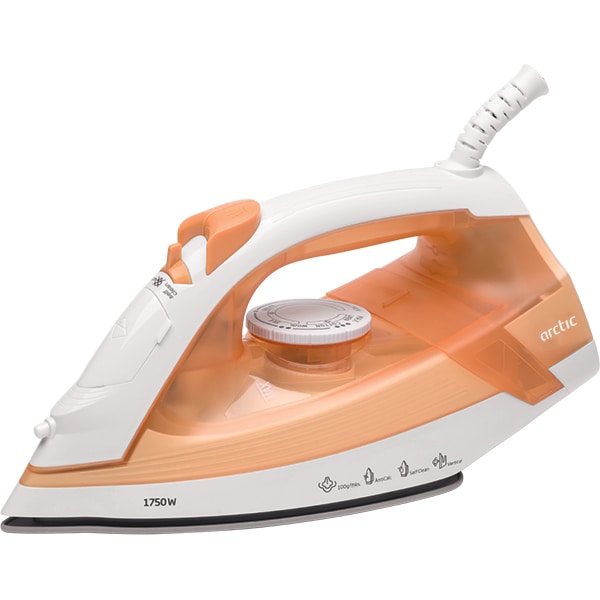 Fier de calcat ARCTIC SIAR17O, 1750W, 100g/min, 220ml, talpa antiaderenta, alb-portocaliu